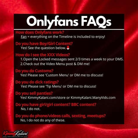 Onlyfans FAQ, Custom, Tip Menu : r/onlyfansadvice